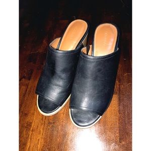 Old Navy Black Faux Leather Mule
